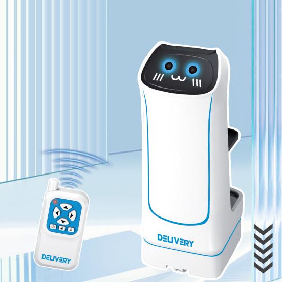 Fernbedienbarer Lebensmittellieferroboter 2,4 GHz RC Roboter Spielzeug mit abnehmbarer Basis Kinder Erwachsene Mini Interaktives leuchtendes intelligentes Robotikspielzeug