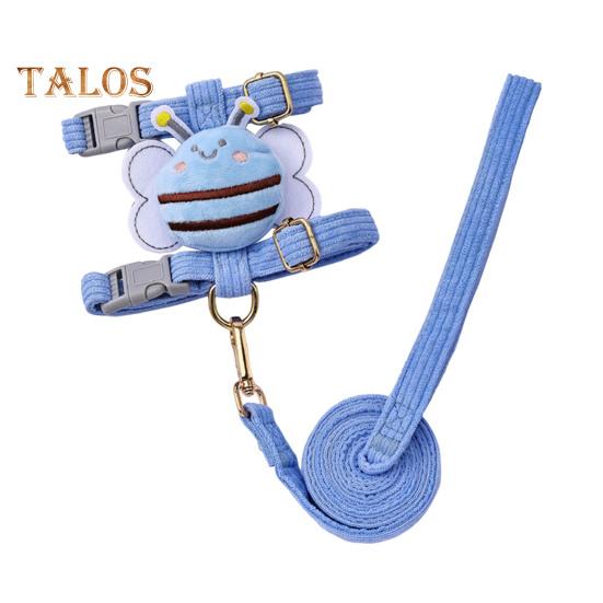 

Комплект шлейки и поводка для кошек, регулируемая шлейка для котят с защитой от побега и рисунком пчелы для маленьких и средних кошек и собак на открытом воздухе M