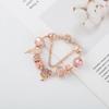 Pan's Rose Gold European Style Princess Crown Heart Pendant Bracelet for Women - DIY Customizable Series.