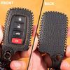 For Toyota Key Fob Cover Keychain Leather Car Key Case Fob Holder Compatible Highlander Tacoma Tundra Rav4 4Runner Camry Sequoia Corolla Prius