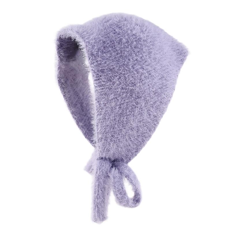 

Multiuse Knitted Scarf Hat Warmth And Stylish Headscarf Hat For Women Of All Age Popular Outdoor Activity Headpiece фіолетовий
