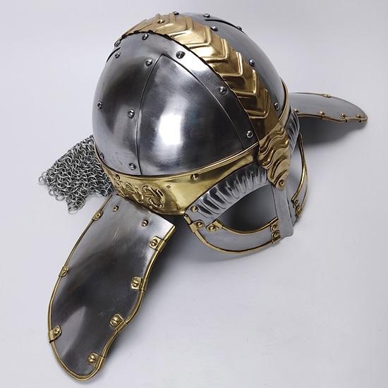 Viking Chainmail helmet, Black Vandal Medusa , Medieval Templar Knight crusader Armor, Viking lerp warrior helmet, Steel, Brass Helmet
