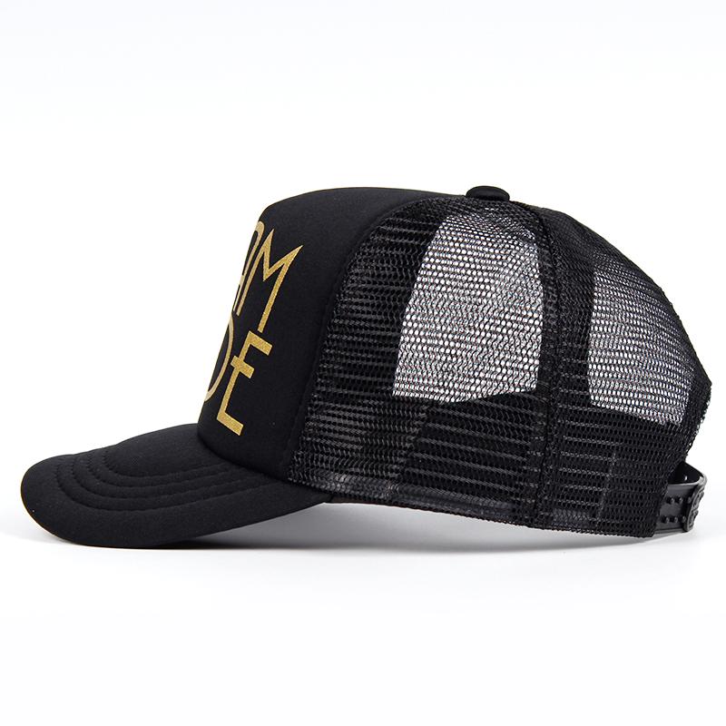 Najpopularniejszy zespół Bride Czapka baseballowa Czapka z siateczki BRIDE Złoty nadruk Kobieta Impreza Święta Gotowa do ślubu Czapki ślubne Snapback