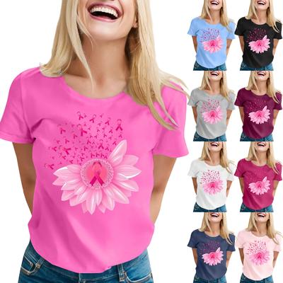 Women's Fashion Casual Round Neck Short Sleeve Tops Pleated Printed Short Sleeve Tops
