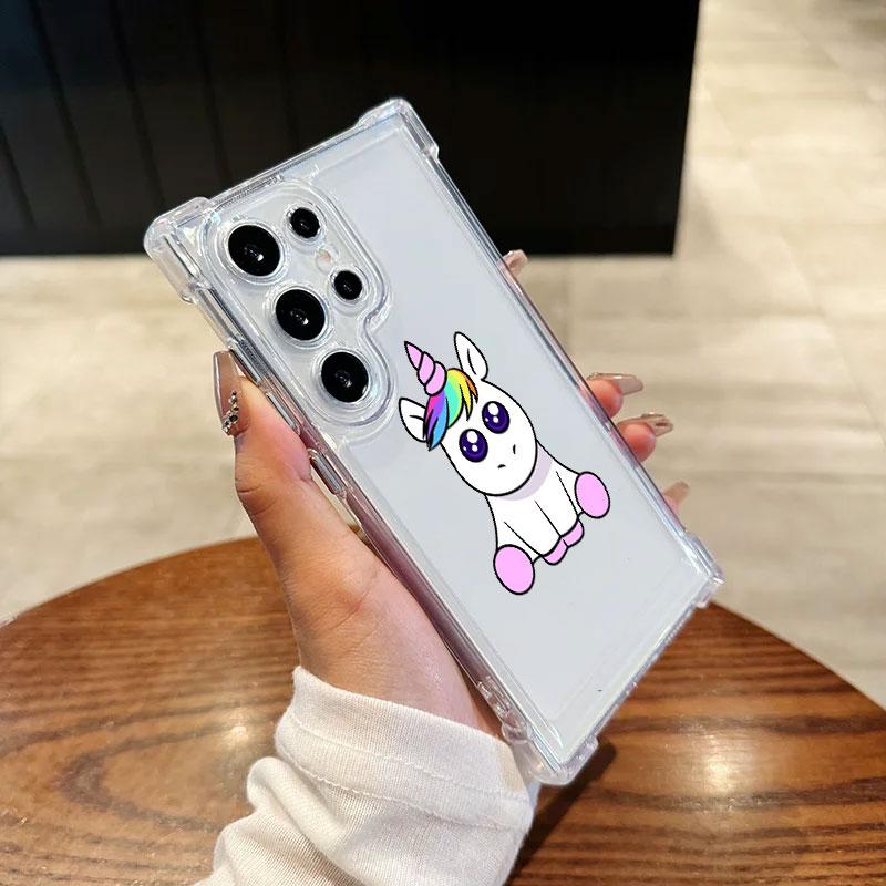

Unicorn with Rainbow Pee Cartoon Phone Case For Samsung Galaxy S25 FE S24 S23 S22 S21 Ultra S20 Plus Note 20 10 S25FE Soft Cover GalaxyNote10Plus