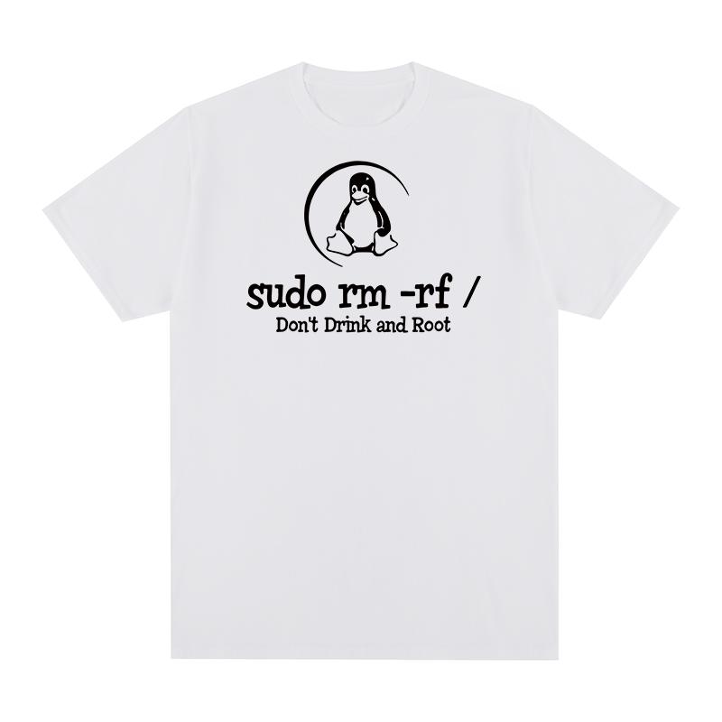 Linux Drink Root Sudo Rm Rf Funny Vintage Tshirt Programmer Programming Coding Coder Unisex T Shirt New Tee Tshirt Unisex Tops