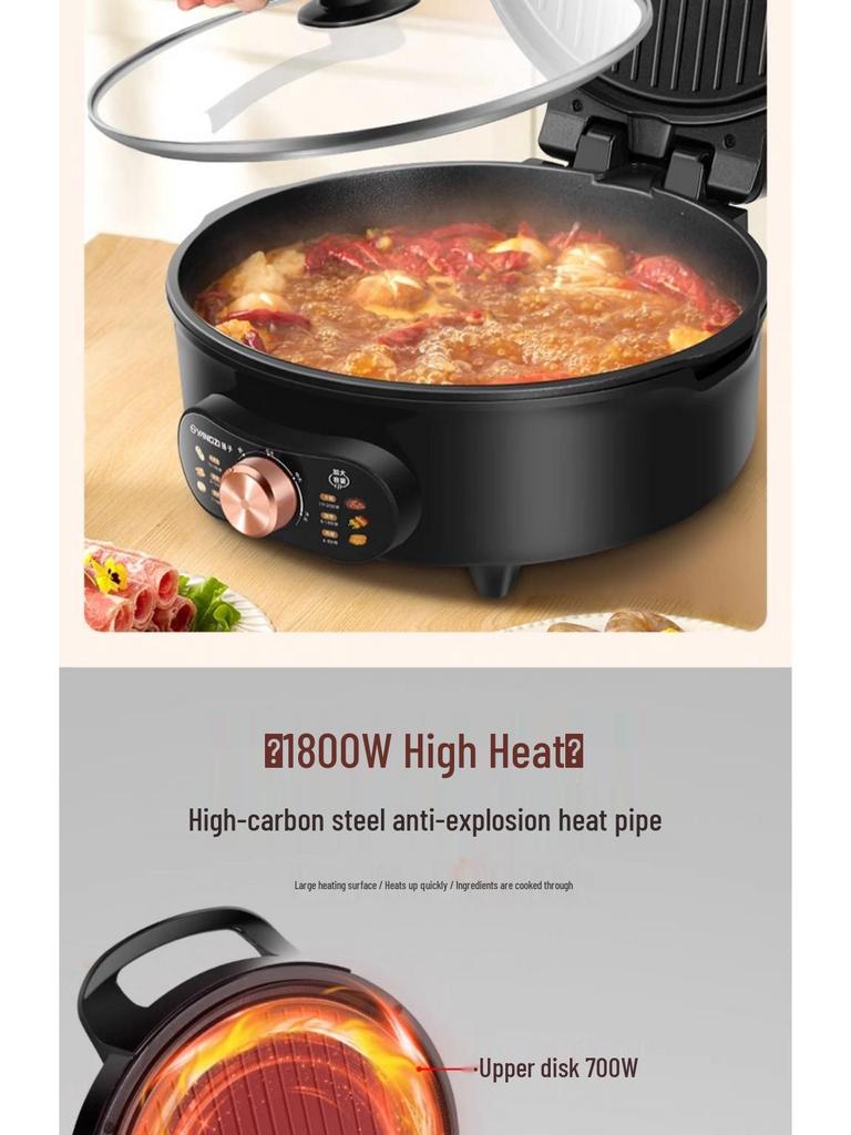 Dual-Sided Electric Pancake Maker with Deepened and Enlarged Design – Detachable, Washable Pancake Pan