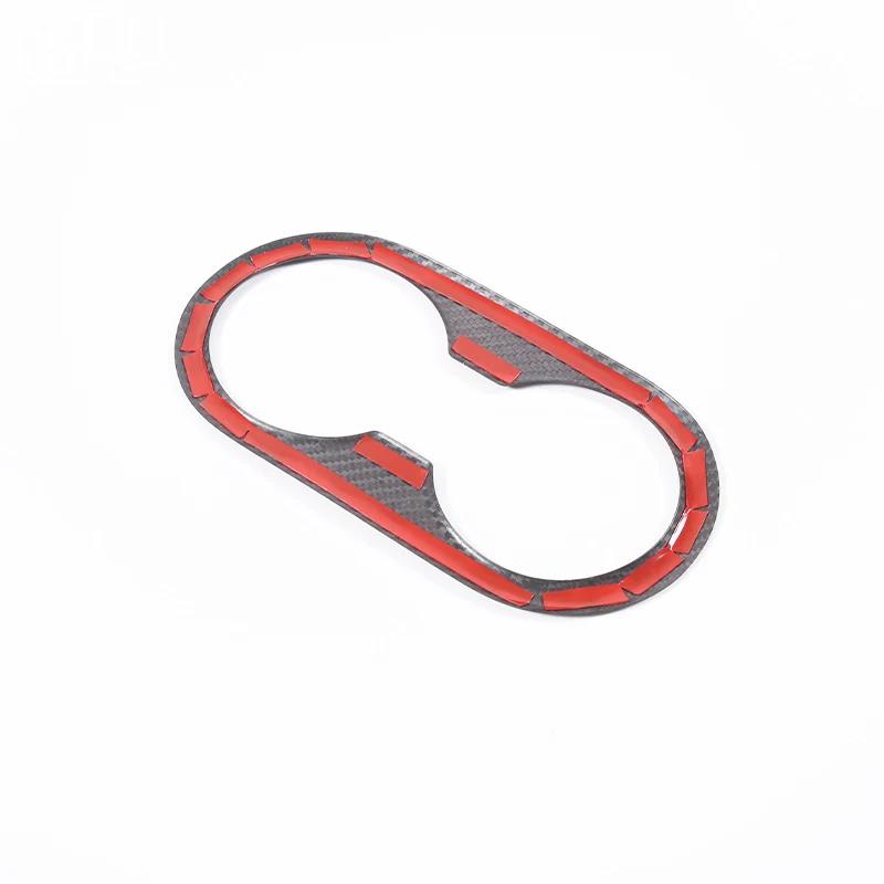 For Tesla Model 3 For Tesla Model Y 17-24 Real Carbon Fiber Car Rear Armrest Water Cup Holder Cover Trim Sticker Car Accessories