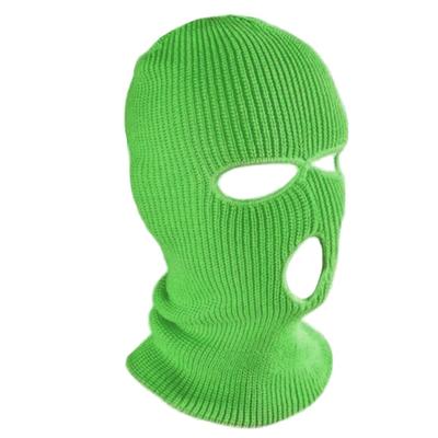 [Trifong] Balaclava, Knit, Cold Protection, Green, Fluorescent, Balaclava, For Winter,