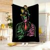 Art O-One Line Art Throw Lightweight Flannel Blanket Soft Skin-friendly for Summer Cooling