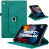 Coque Pour iPad 10,2 Pouces (2019/2020/2021) Protection Rotative Effet Cuir Motif Arbre - Vert