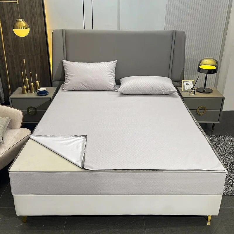 Six Sides Waterproof Zippered Mattress Cover Fully Enclosed Dust-prood Bed Fitted Sheet Mattress Protector