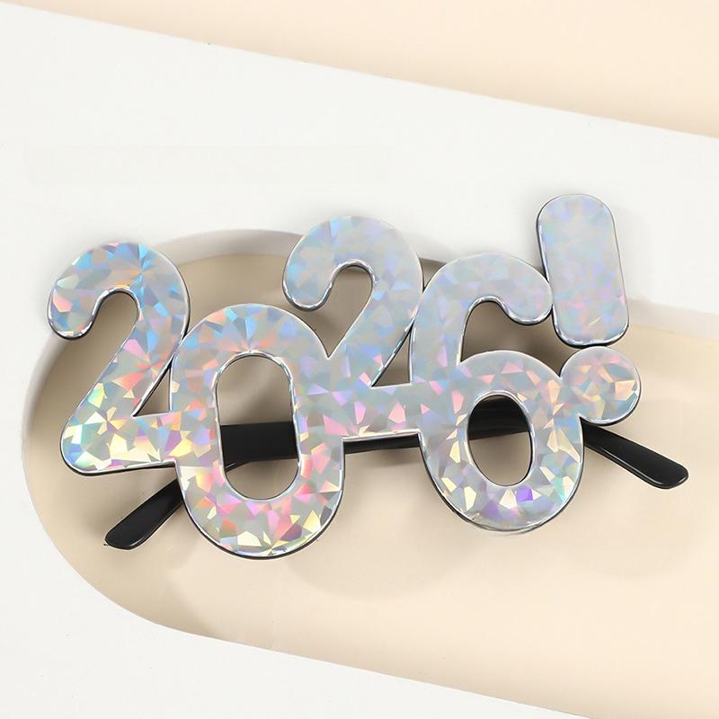 2026 Number Eyeglasses Happy New Year Glasses Diamond Glitter Sunglasses Cosplay Prop Xmas Party Decoration Funny Glasses