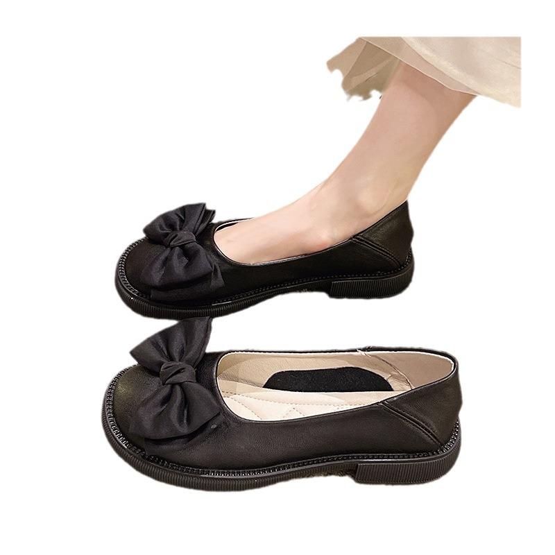 Gentle Wind Flat-soled Single Shoes Female 2025 New with Skirt Versatile Fairy Shoes Bow French Mary Jane Women's Shoes