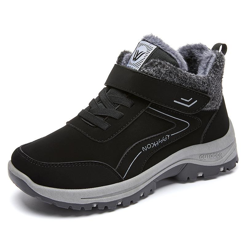 Women's Winter Short Velvet Boots with Velcro for Casual, All-Match, and Mountaineering Use