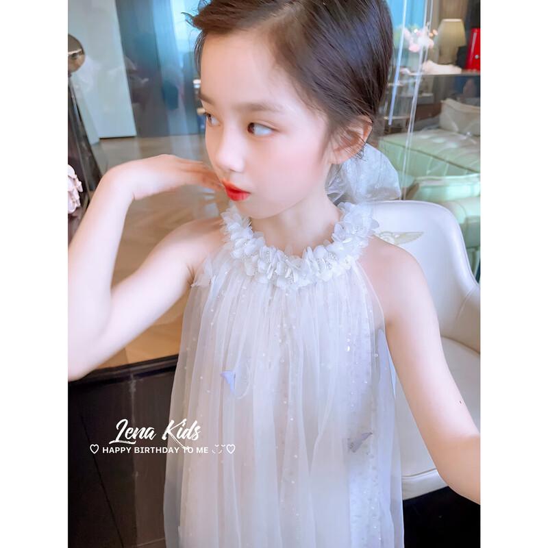 LENAKIDS White Moonlight Shimmering Girls  Gauze Princess Dress S (155-165cm / 45-55kg)