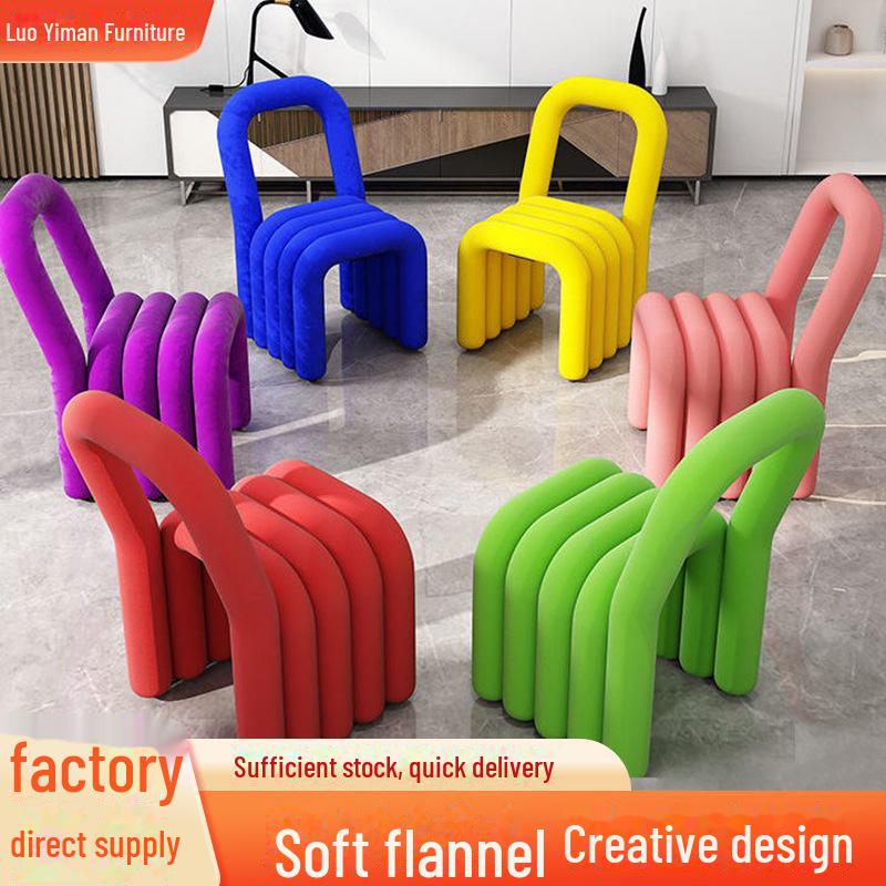 Simple Home Dopamine Dining Chair: Stylish Leisure Backrest and Creative Makeup Stool