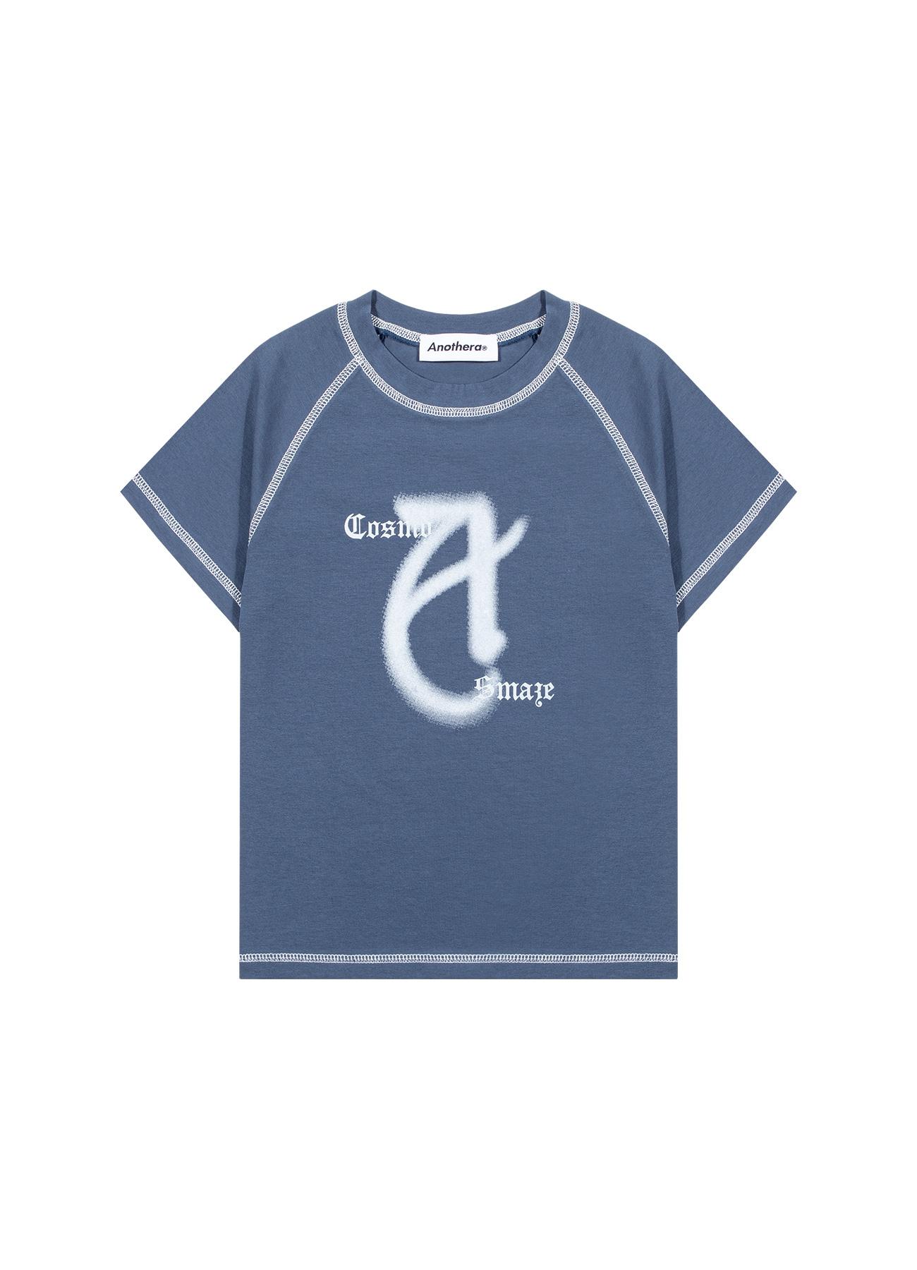 Another A Contrast Raglan T-Shirt [Navy]