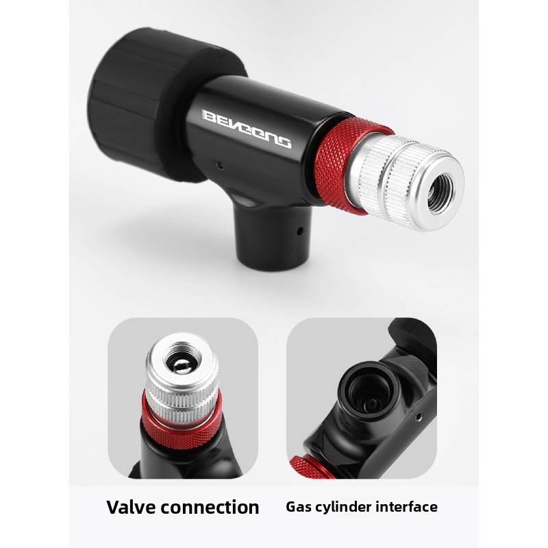Bicycle Co2 Inflator Head With Pressure Gauge For Mountain Road Bike Repair Tools