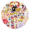 55Pcs Cartoon Sailor Moon Graffiti Stickers Suitcase Water Cup Stationery Mobile Phone Laptop Refrigerator Decoration Diy Decals