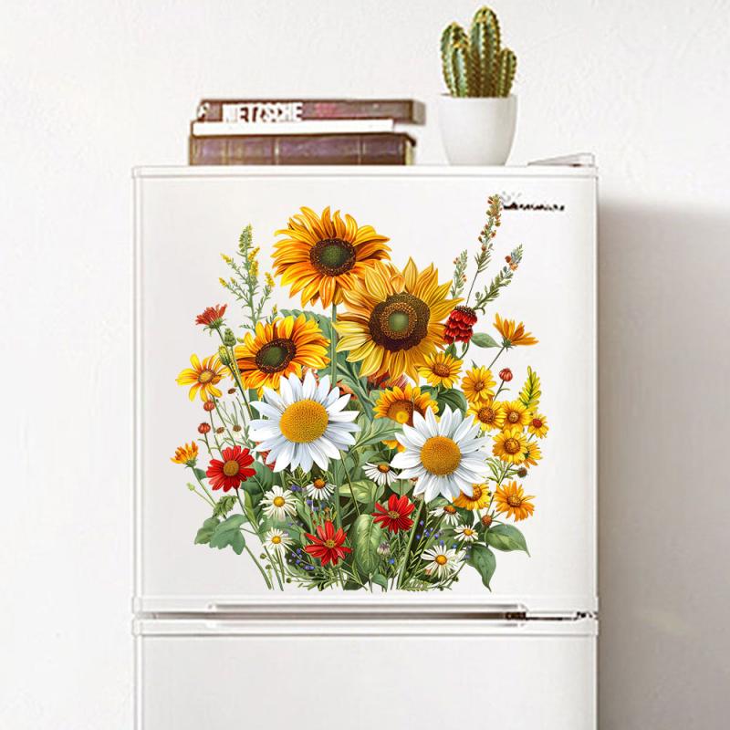 Sunflower Bathroom Toilet Sticker Wc Closestool Wall Sticker Self Adhesive Mural Beautify Flower Home Decoration Decals