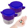 2Pcs Pill Grinder Compacto Triturador de Pílulas Portátil com Compartimento de Armazenamento de Pílulas Integrado para Viagem ao Ar Livre em Casa
