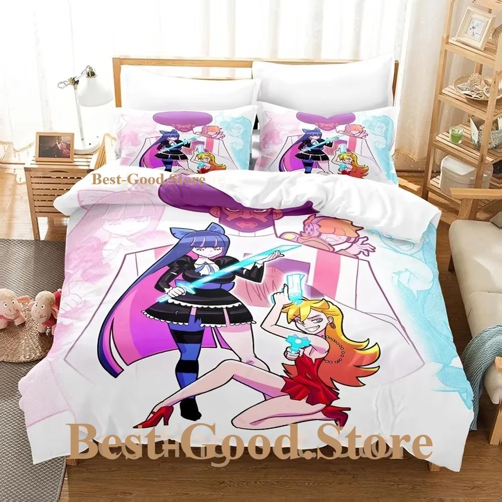 Panty And Stocking Bedding Set Single Twin Full Queen King Size Bed Set Adult Kid Bedroom Duvetcover Sets 3D Anime Bed Sheet Set