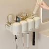 Wall Mounted Toothbrush Holder with Cup Automatic Toothpaste Squeezer Dispenser Suction Cup Bathroom Storage Rack Box for Family