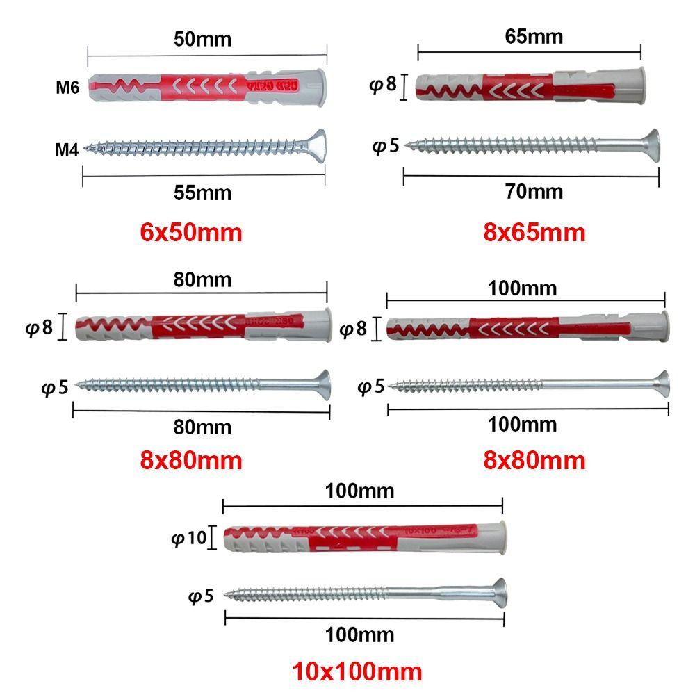 4Sets Plastic Nylon Wall Anchor Two-Color Drywall Drilling Plug  for Home Decoration Engineering