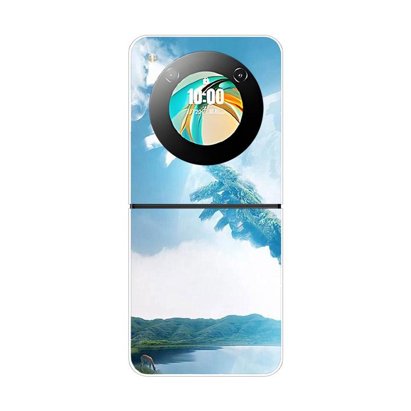Etui na ZTE Nubia Flip NX724J Modne Malowane Przezroczyste Twarde PC Składane Na ZTE Libero Flip 5G A304ZT Przezroczyste Etui na Telefon Funda