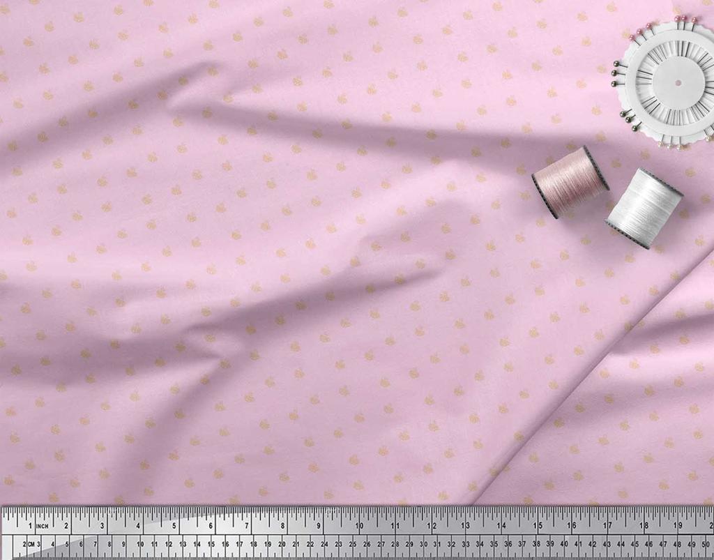 Soimoi Japan Crepe Satin Fabric Tea Cup Shirting Print Fabric by Metre 42 Inch