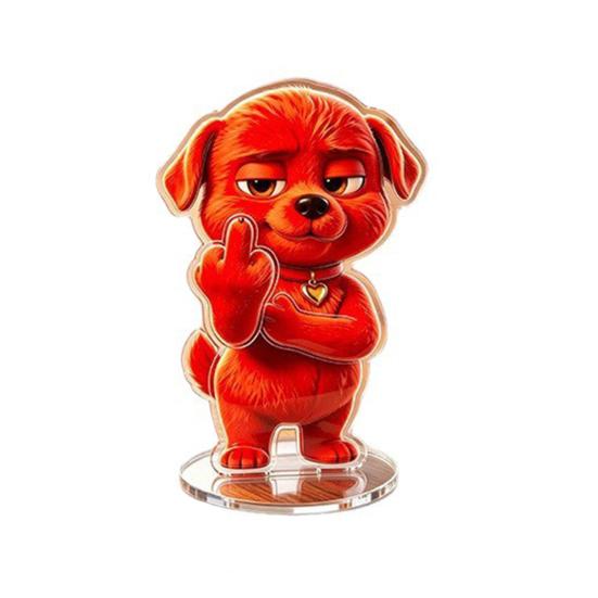 Red Dog Sign Funny Scenes Stand Clear High-Definition Acrylic Material