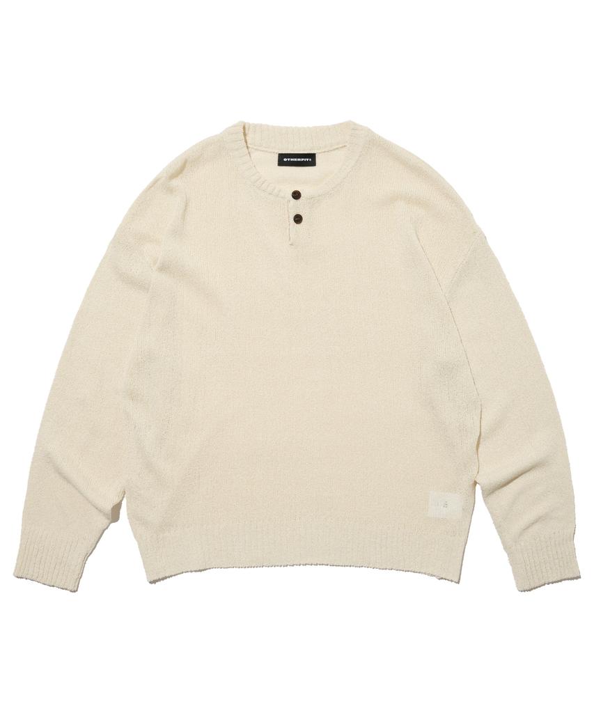 OTHERFITS City Boy Summer Henley Neck Knit (Oatmeal)