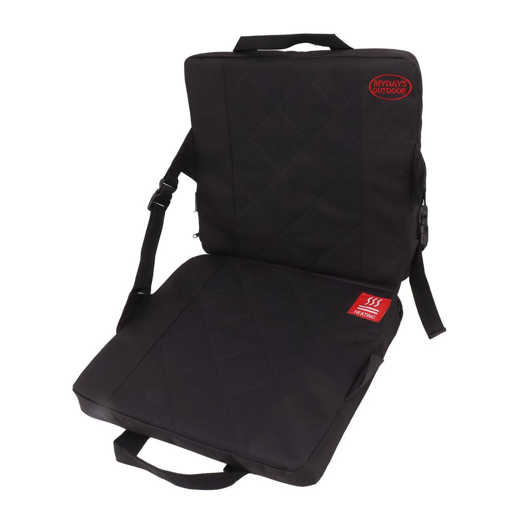 Portable Heating Pad Heated Stadium Cushion for Office Outdoor Camping Black