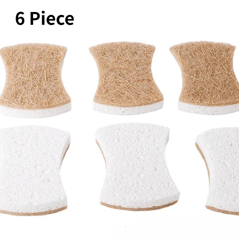 Natural Kitchen Sponges - Biodegradable, Compostable, Sustainable Wood Cellulose & Coconut Fiber Sponge for Dishes,Quick Drying