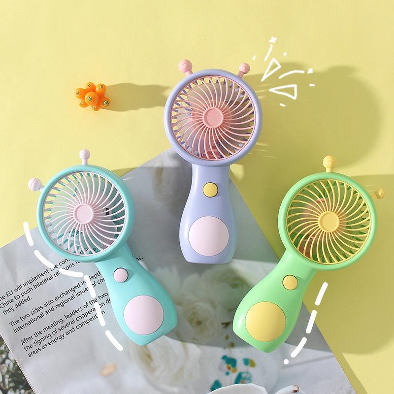 Portable Rechargeable Mini Fan with Three Speeds - Cartoon Design for Kids