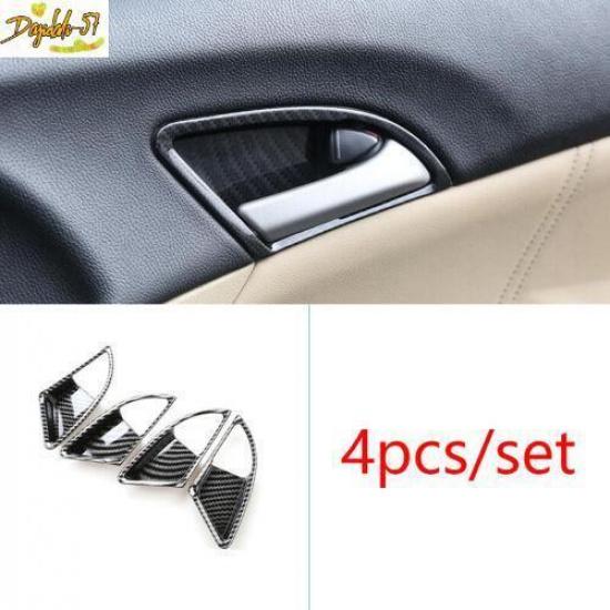 Carbon Fiber Interior Door Handle Bowl Cover Trim 4pc For Honda Accord 2008-2013