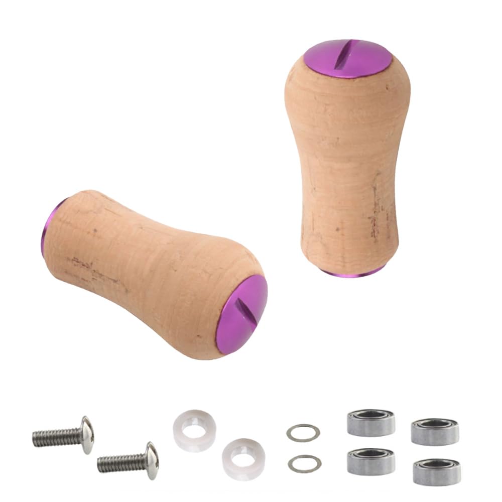 

VISPREA Для Shimano Daiwa Пробковая Деревянная Ручка Силовая Ручка Ручка для Безынерционной Катушки Замена Ручки Рыболовной Катушки Винт с Подшипником YU323 (фиолетовый)