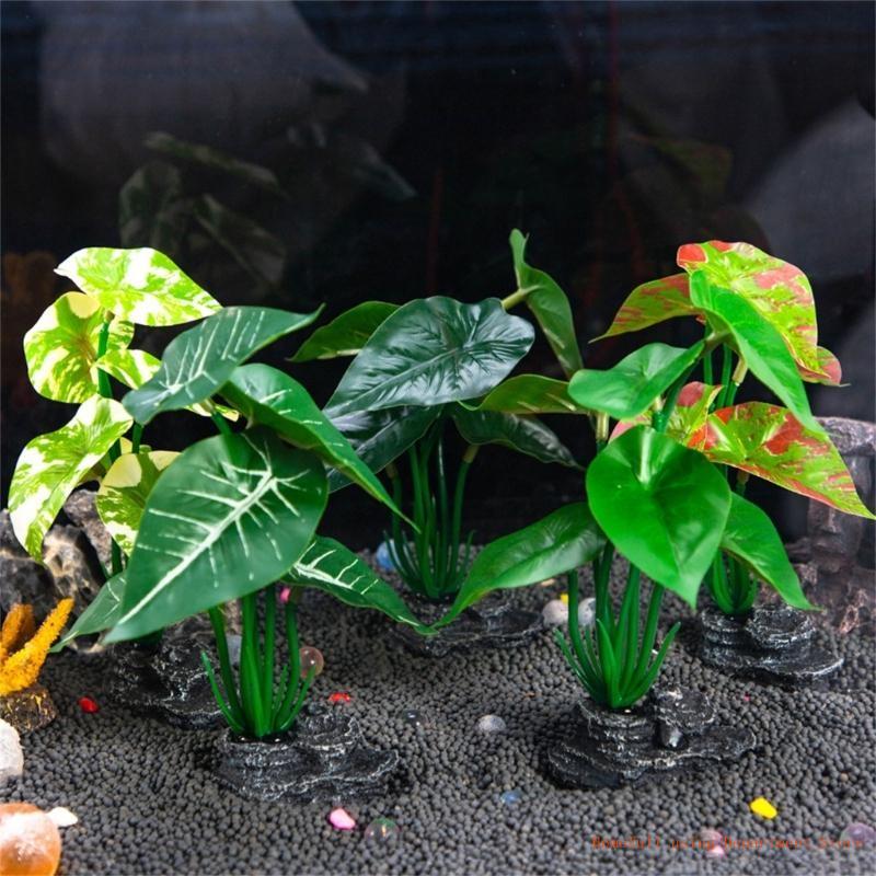 Aquariums Landscape Artificial Lotuses Plant Figurine Statue for Aquariums