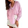 Women Shirt Lapel Long Sleeve Single Breasted Shirt Tops Mid-length Loose Fit Casual Tops Work Daily Life Wear