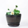 Flowerpot with Built-In Drainage System Rustic Style Garden Container Entryway Decorative Planter Barrel Flowers Herbs Vegetables Small Shrubs Balcony