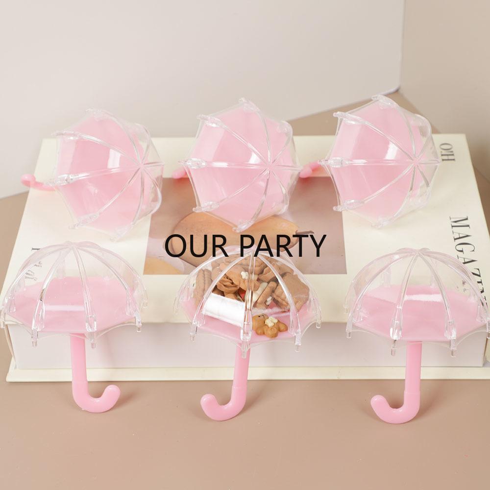 

6/12Pcs Mini Umbrella Shape Plastic Candy Box Transparent Gift Packing Boxes for Kids Birthday Baby Shower Wedding Party Decor 6Pcs&9.4x7.6cm розовый