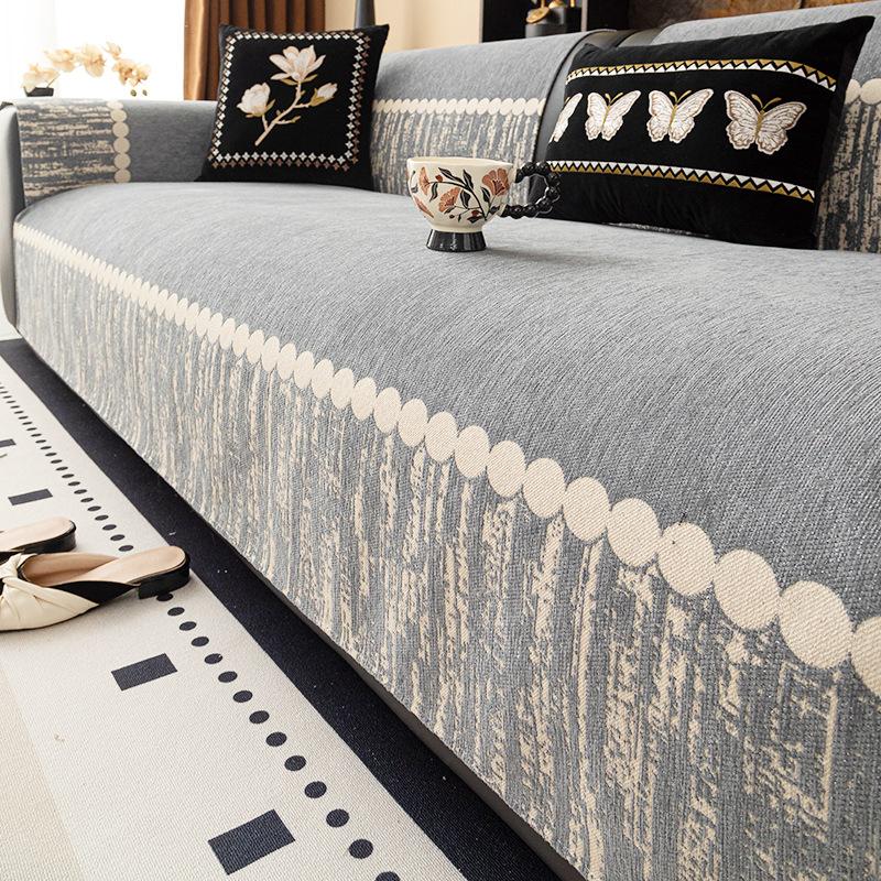 

Premium Sense Medieval Sofa Cushion New Four-Season Universal Light Luxury Seat Cushion Fixed Non-Slip Cover Cover Cloth 70*70cm