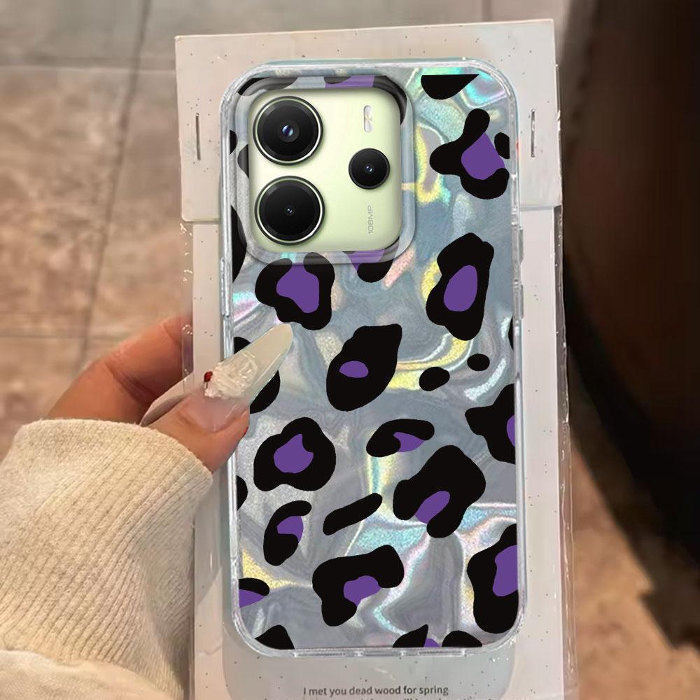 Handyhülle mit Leopardenmuster und Wassertextur für Xiaomi Redmi 13C 14C A1 A3 A4 A3X Note 14 13 12 11 11S Pro Hülle Silikon Rückseite