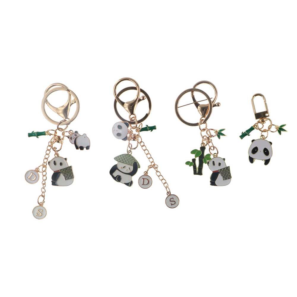 

Cute Car Accessories Animals Metal Key Ring Key Holder Panda Keychain Bag Pendant 03