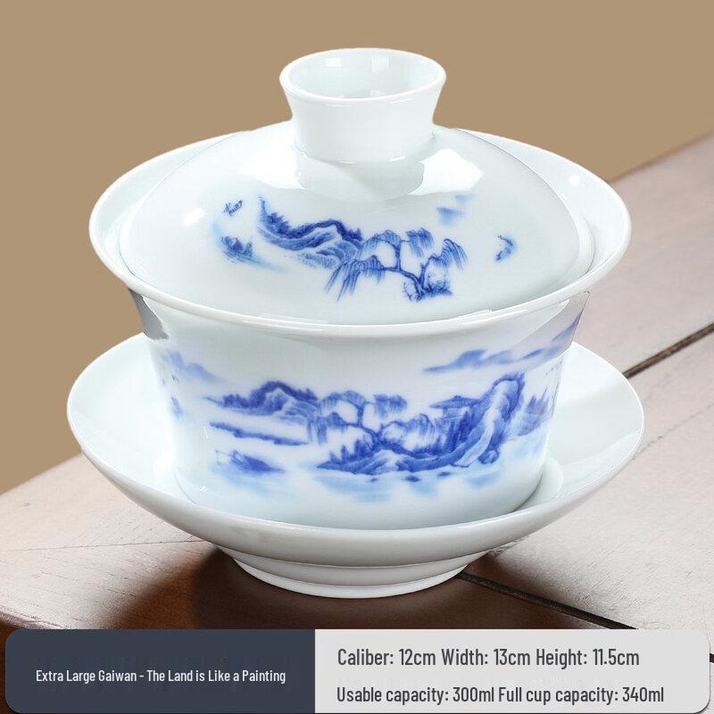 Youluo Blue and White Porcelain Gaiwan Tea Bowl