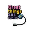 2Pcs Sweet Heart Leopard Print Silicone Straw Cap Dustproof Splashproof Rainbow Straw Cover Tips Straw Decoration For 7-8mm