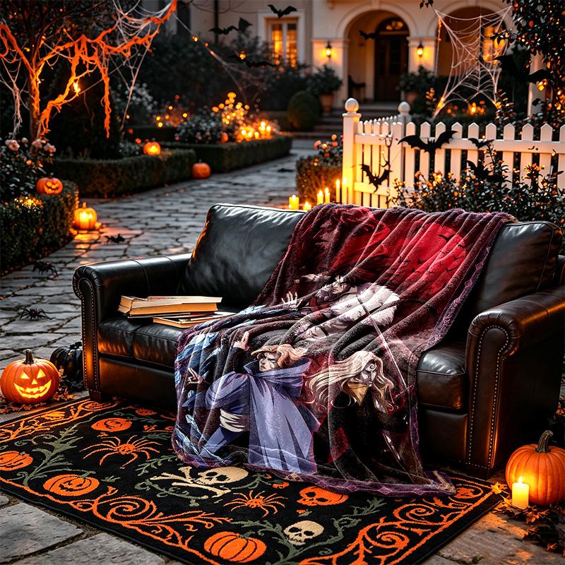 1pc Comfortable Home Print Throw Blanket, Fantasy Lady Warrior Blanket For Bed and Sofa Use, Special Present For Family