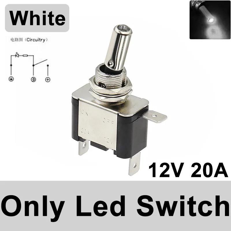 Auto Car Boat Truck Illuminated Led Toggle Switch ON OFF With Safety Aircraft Flip Up Cover Guard 12V20A transparent