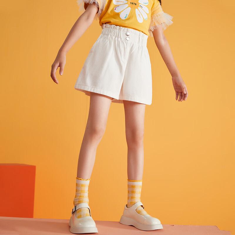 Джинсовые шорты ASK JUNIOR для девочки, однотонные, белые, из хлопка XXL